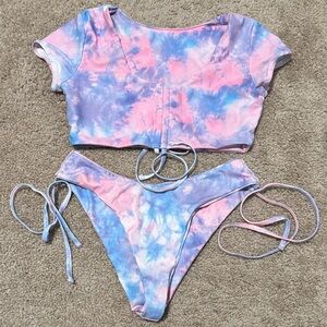 Zaful Pastel Tie-Dye Bikini Set